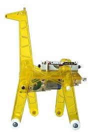 Four-legged walking mechanical giraffe