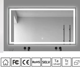 One Button Touch Sensor Switch with Defogger for LED Mirror (DC 12V–24V)